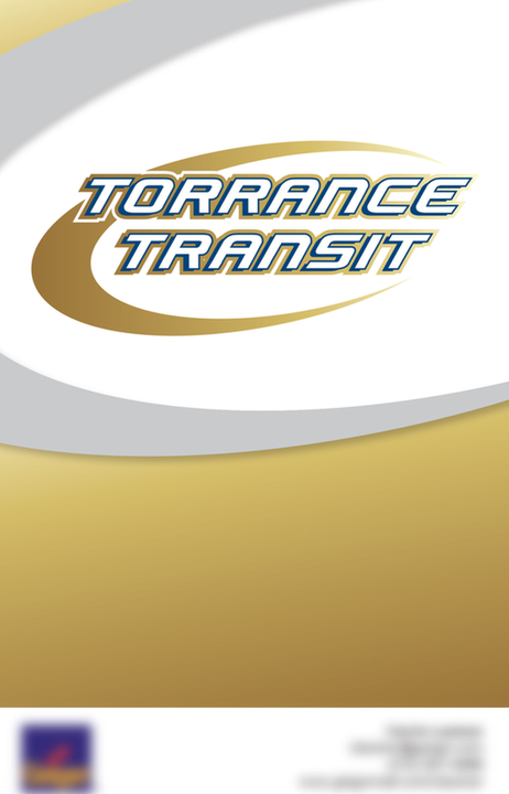Torrance Transit brochure cover produced under fixed brand templates
