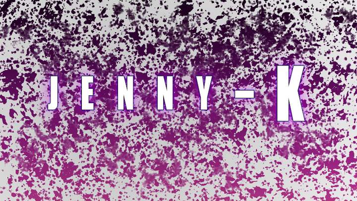Jenny K identity artwork with layered typography